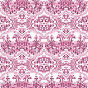 Mineheart Delft Baroque Tapete Rosa A3 Muster Porzellan