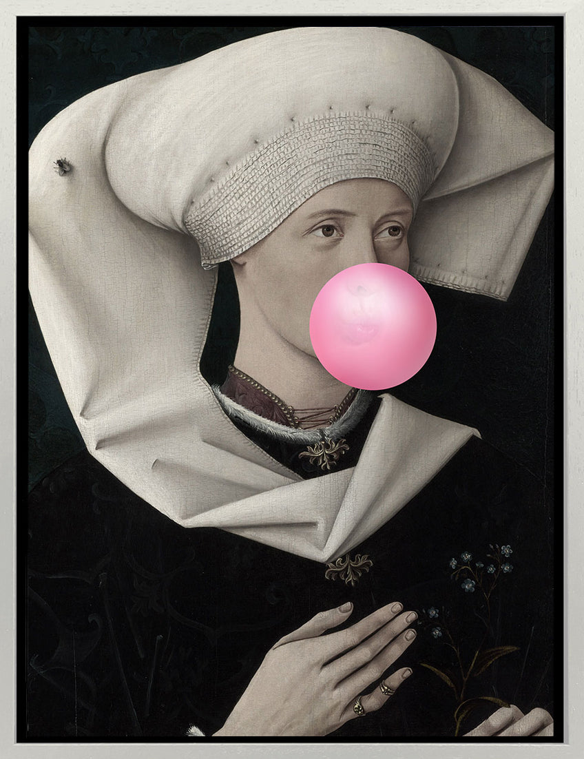 Mineheart Wall Art Bubblegum Portrait 2 Wandbild Rosa 30x41 cm