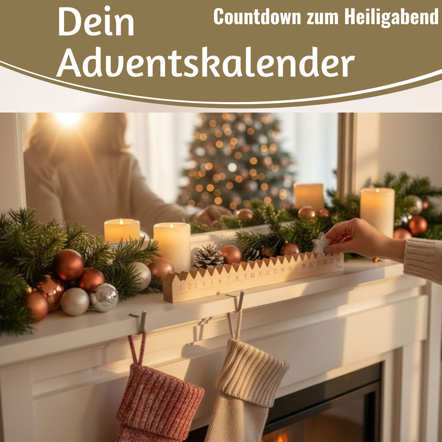 LS-LebenStil Möbel & Wohnen Adventskalender Stern 50cm silber