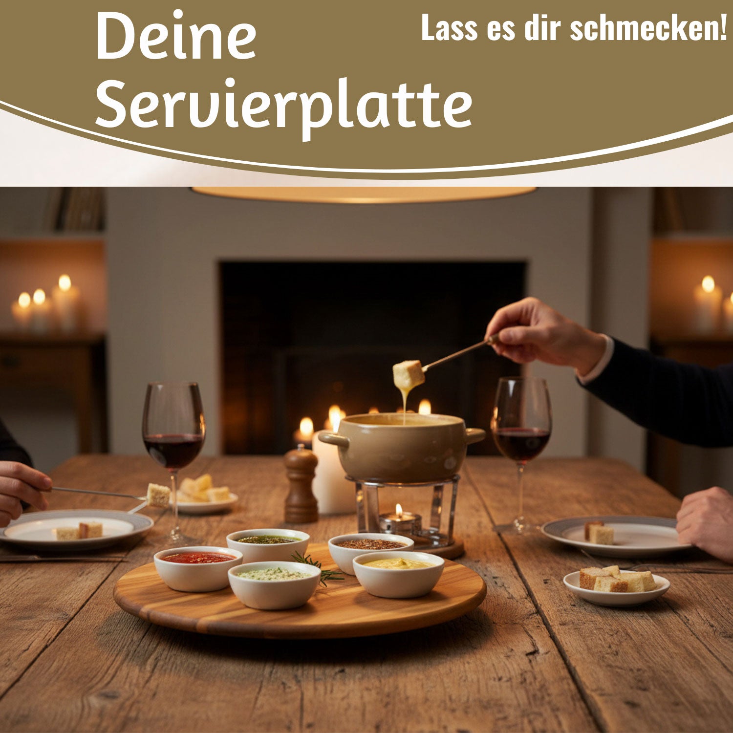 LS-LebenStil XXL Servierplatte Drehteller 40cm Akazie Holz
