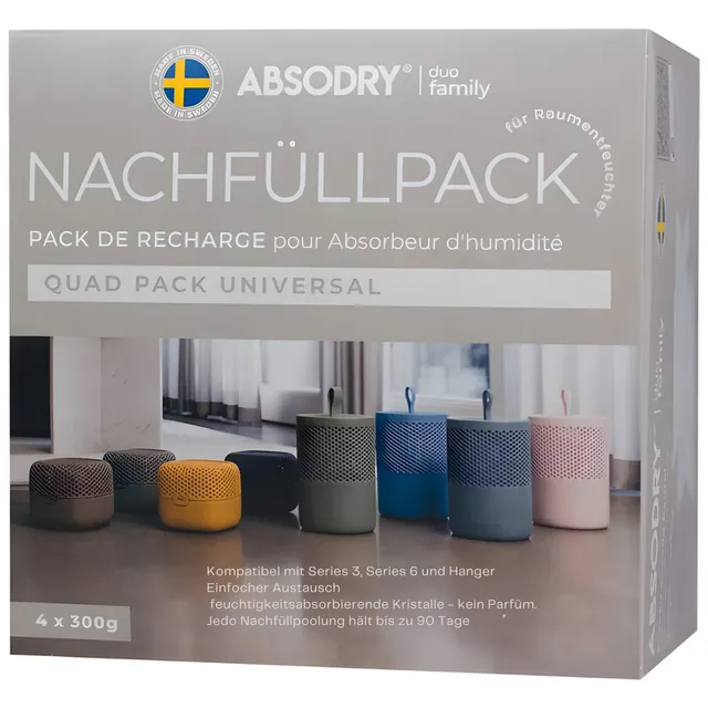 LS-LebenStil Luftentfeuchter Nachfüllpack 4x300g Vlies