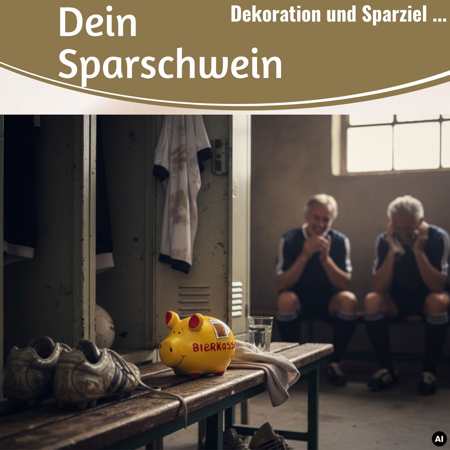 LS-LebenStil Sparschwein Bierkasse Keramik gelb-rot