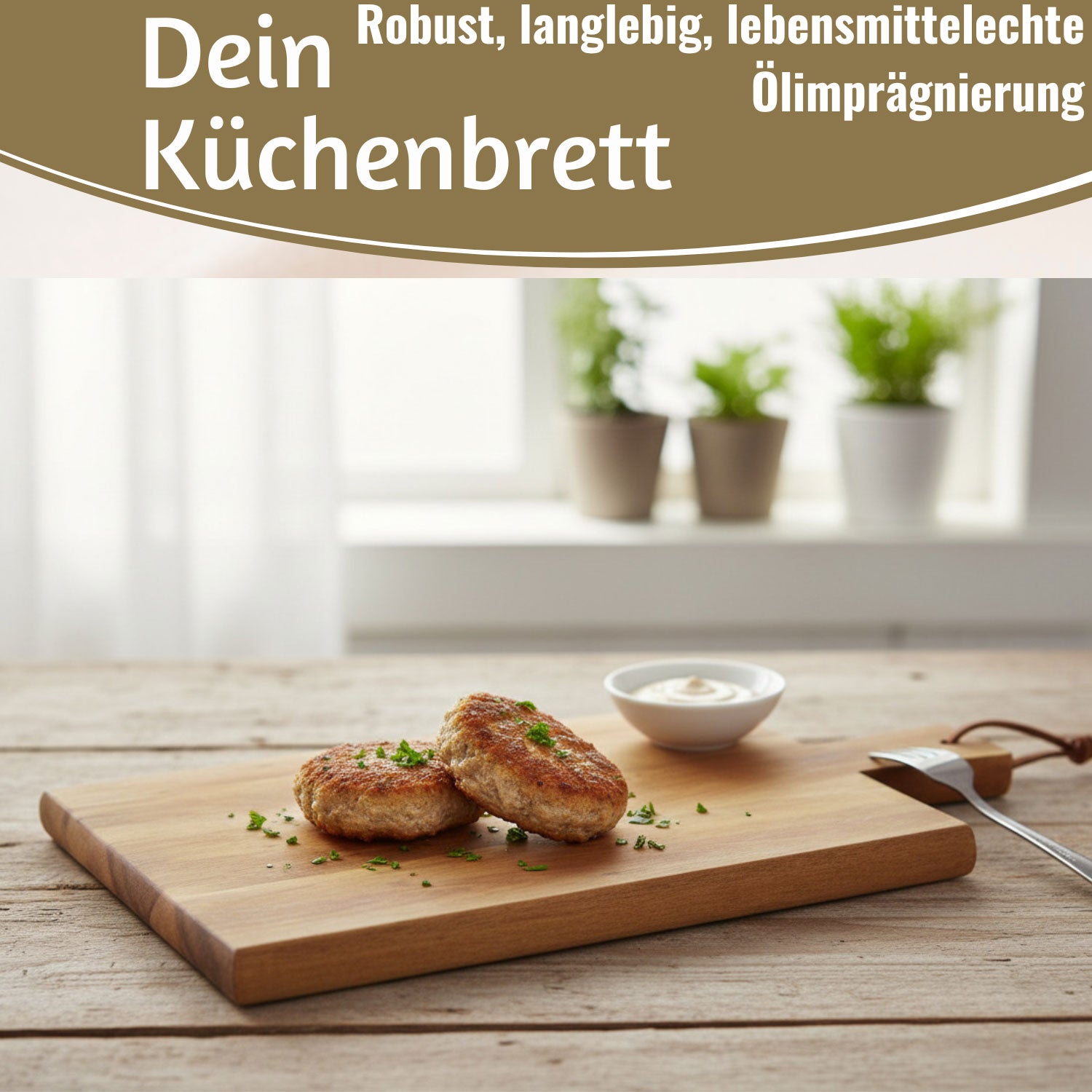 LS-LebenStil Griffbrett Akazie 29cm eckig Servierbrett