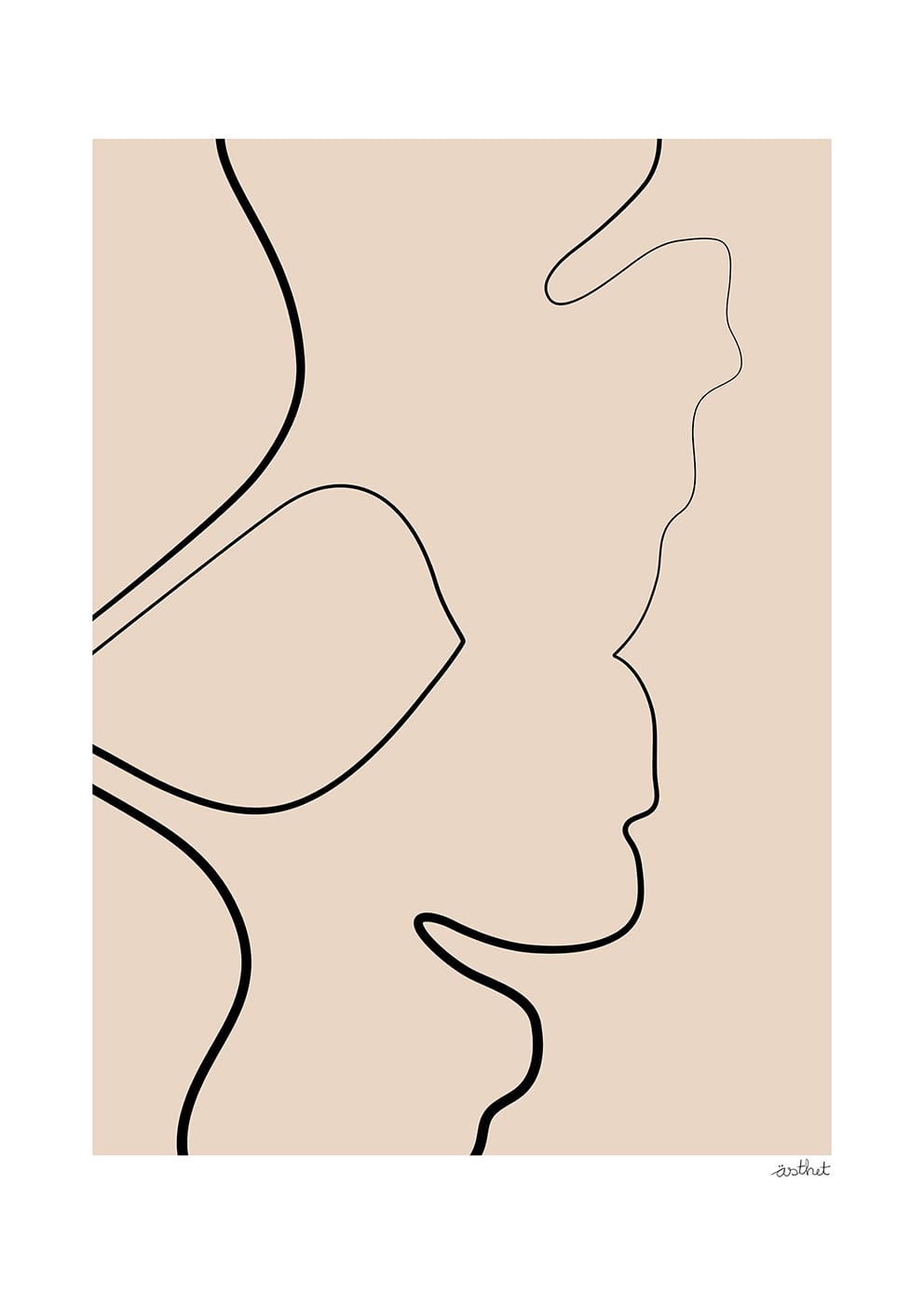 The Poster Club Ginko Kunstdruck A4 Beige Botanik