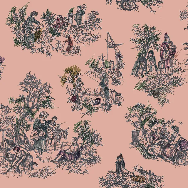 Mineheart Wallpaper Once Upon Our Time Tapete Rosa A3 Muster