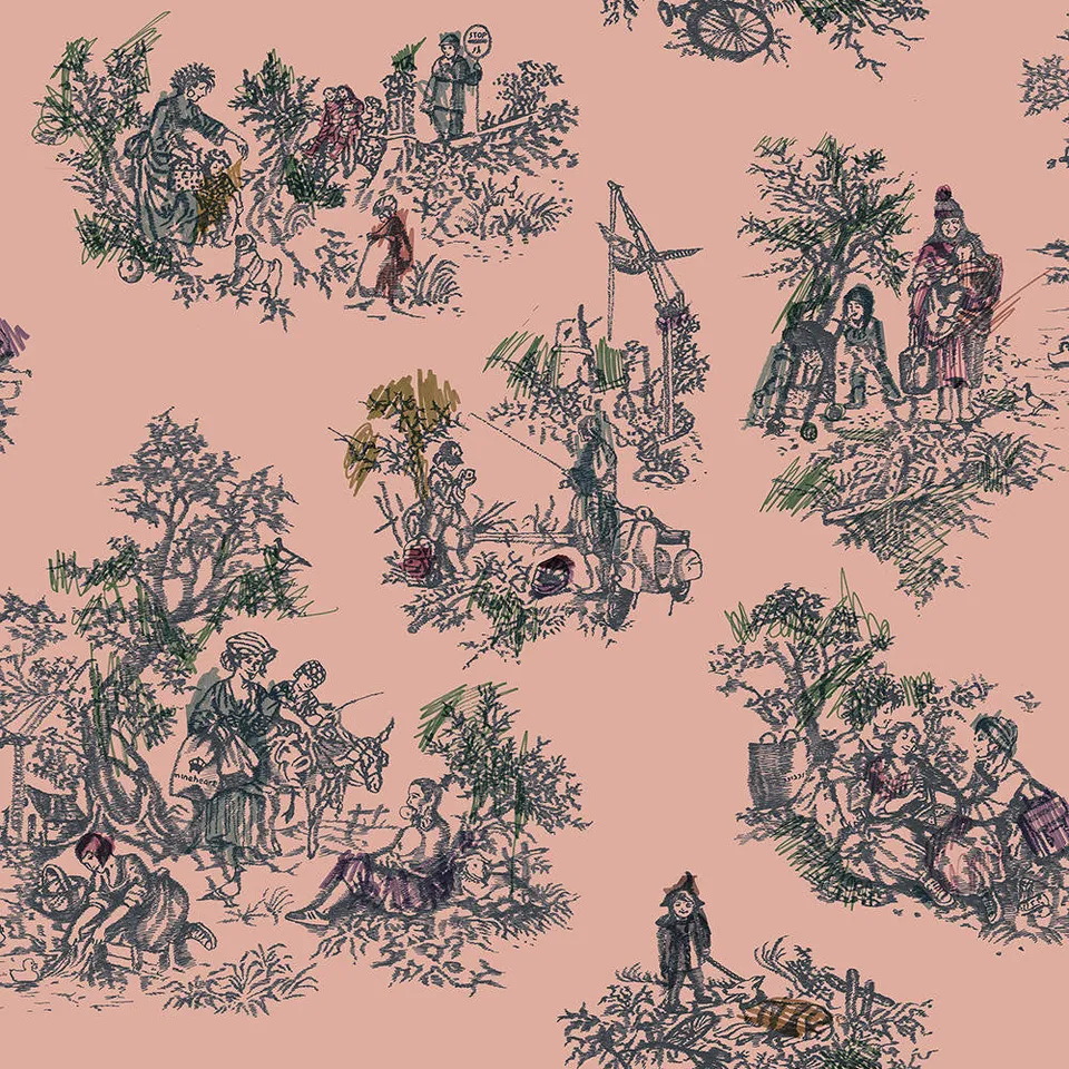 Mineheart Wallpaper Once Upon Our Time Tapete Rosa A3 Muster