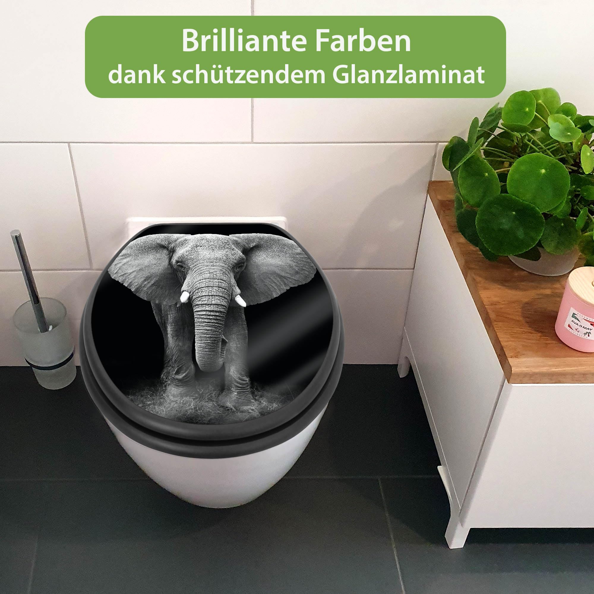 Banjado WC Sitz Ella Klodeckel 38x46,5cm anthrazit MDF