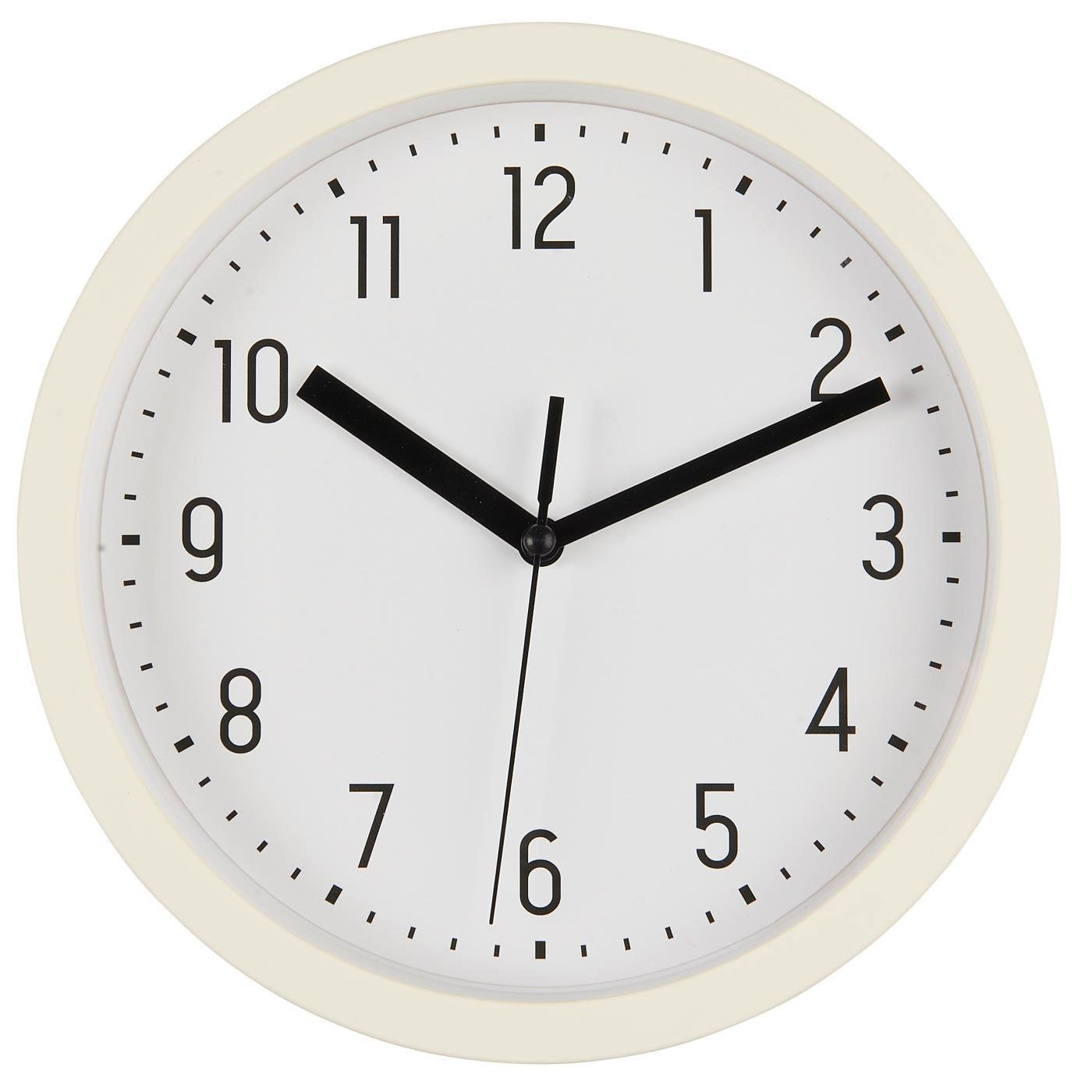 LS-LebenStil Uhren Wanduhr Cream Weiß 20cm Retro Analog Küchenuhr