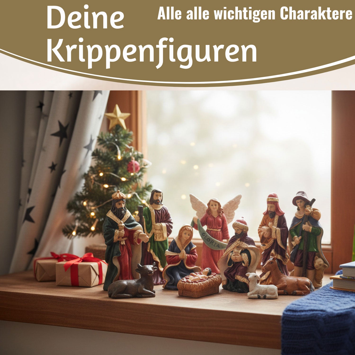 LS-LebenStil Krippenfiguren Set 11 Figuren 10cm Handbemalt