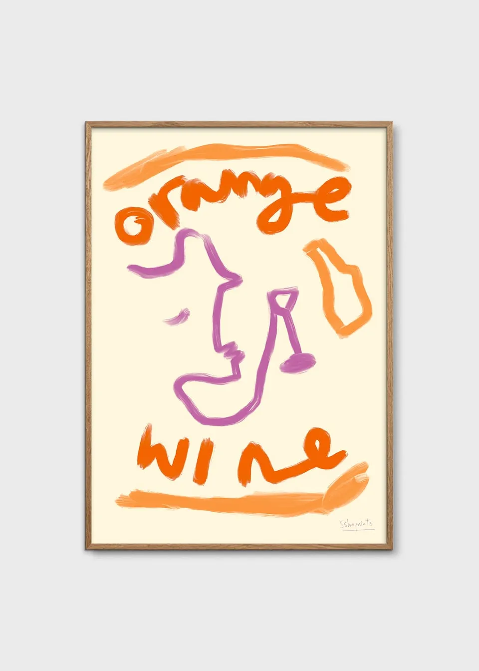 The Poster Club Art Prints Orange Wine Kunstdruck 30x40 Küche