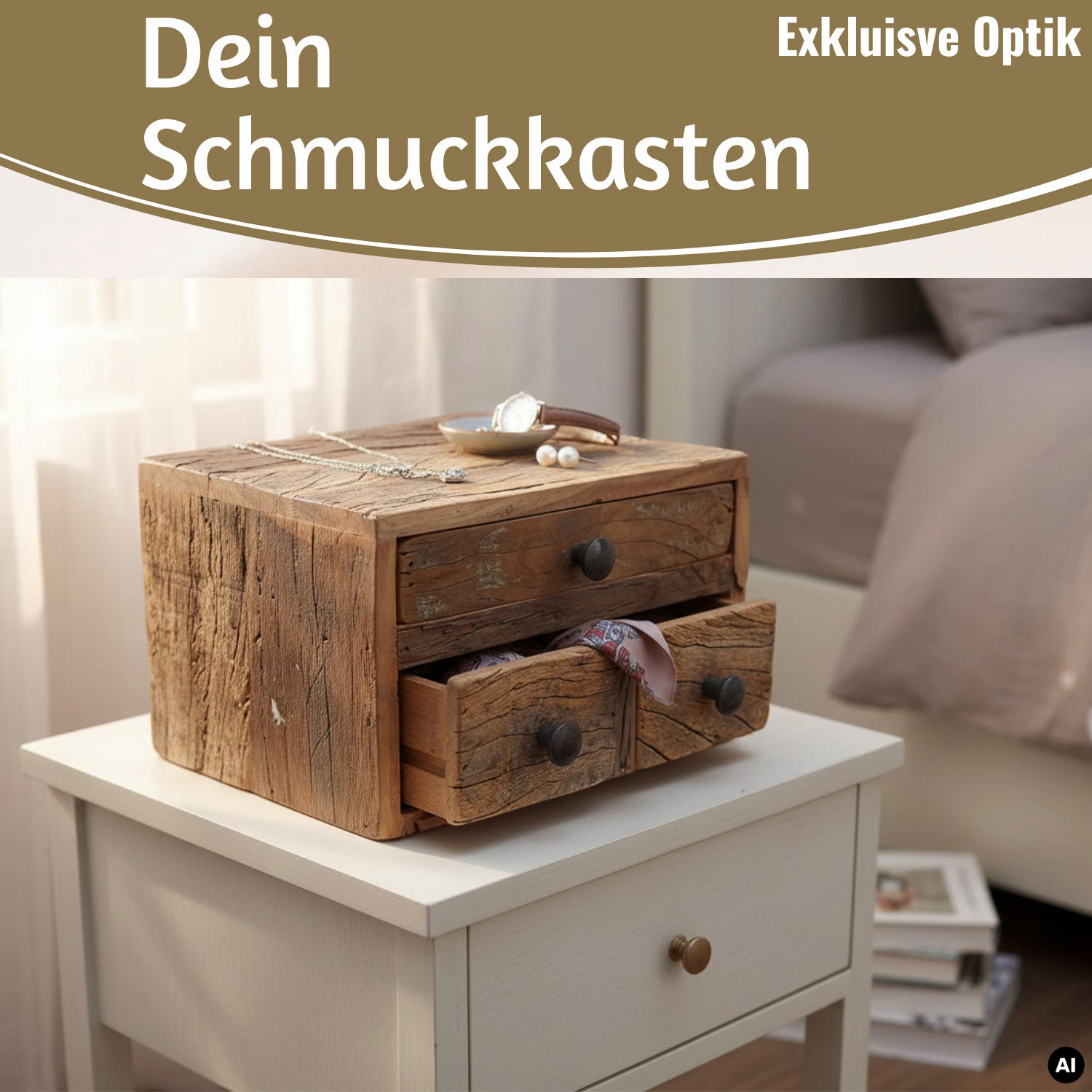 LS-LebenStil Möbel & Wohnen Aufbewahrungsbox Dehli Holz 30cm braun