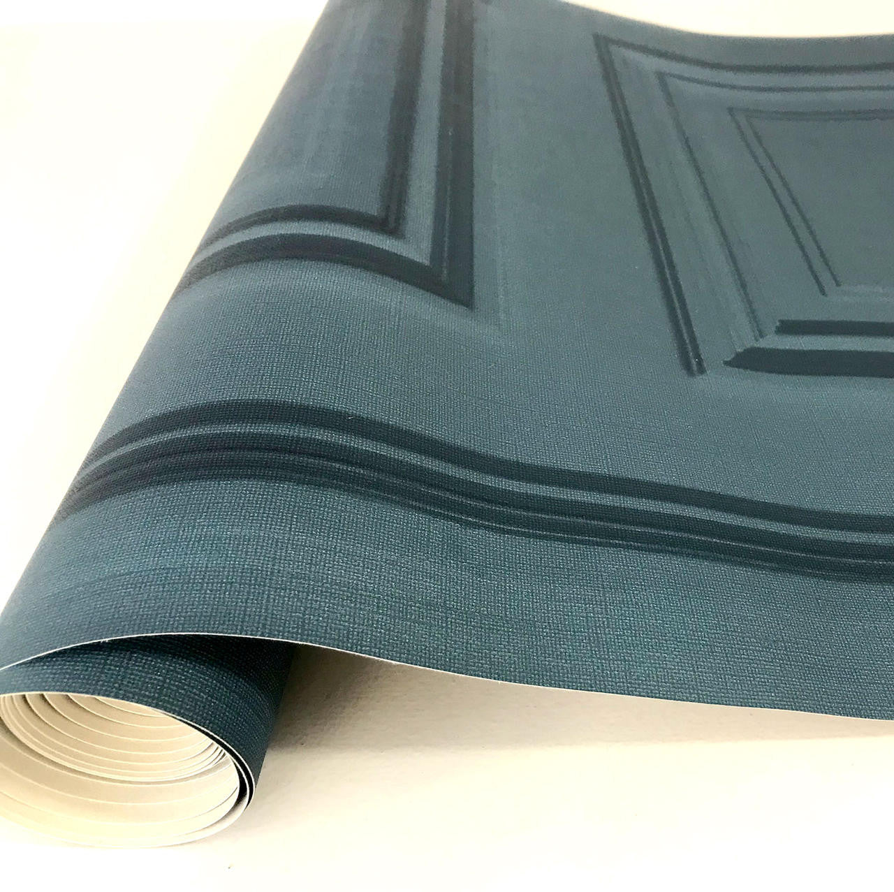 Mineheart Wallpaper Petrol Panelling Tapete Blau Paneel Rolle