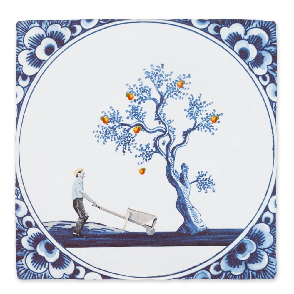 Storytiles Delft blue Apfelbaum Wandfliese S 10x10 cm Apfel