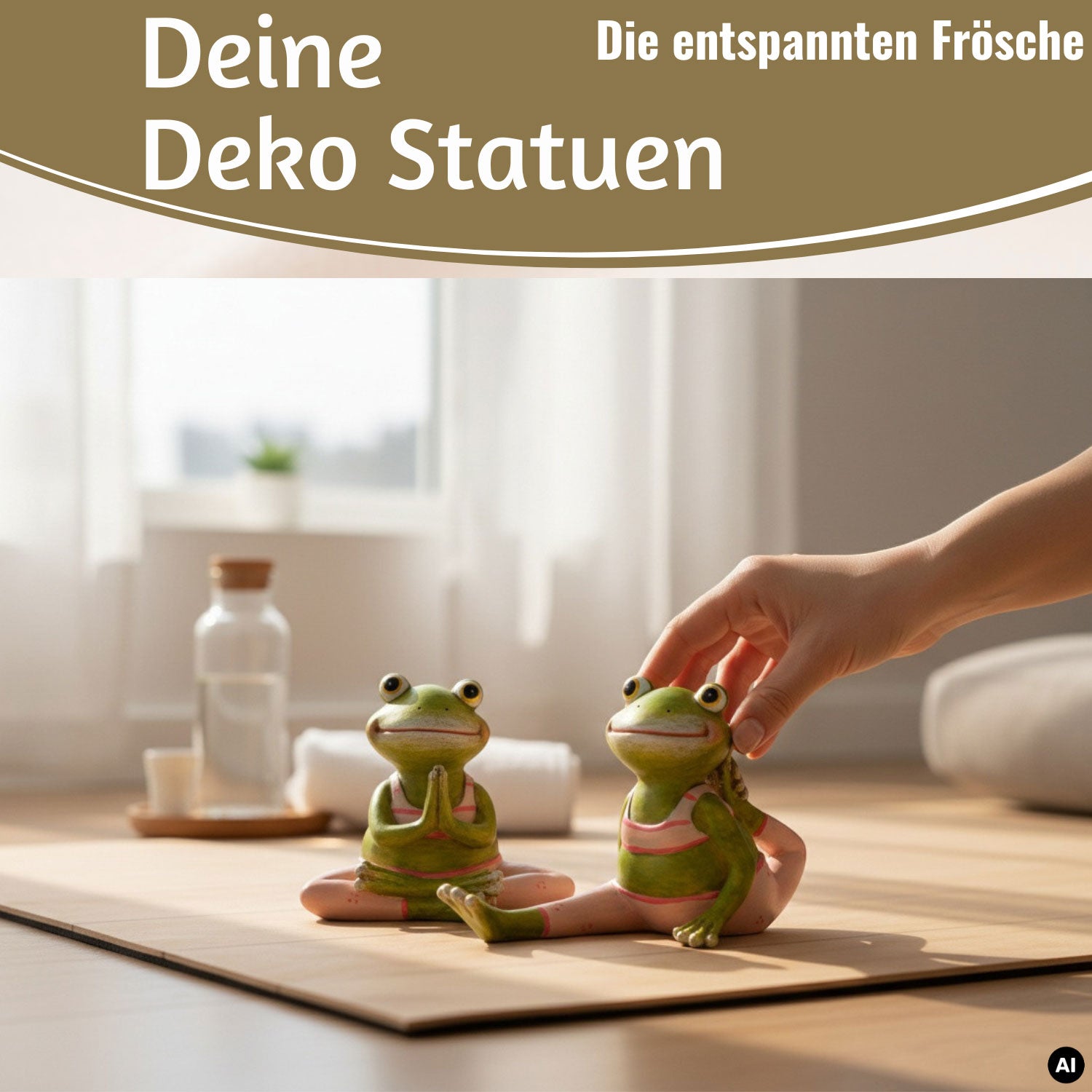 LS-LebenStil Yoga Frösche Deko-Figuren Set 8cm Grün Pink