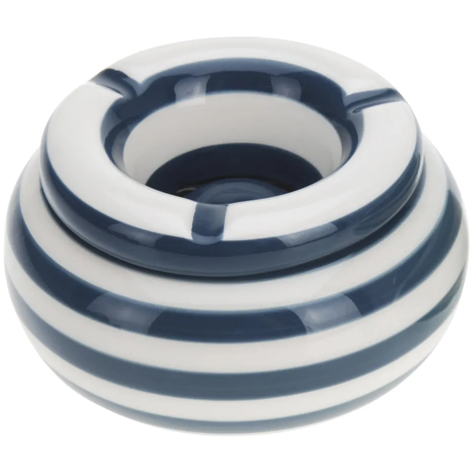LS-LebenStil Küche & Haushalt Sturmaschenbecher 11x6cm Blau Weiß