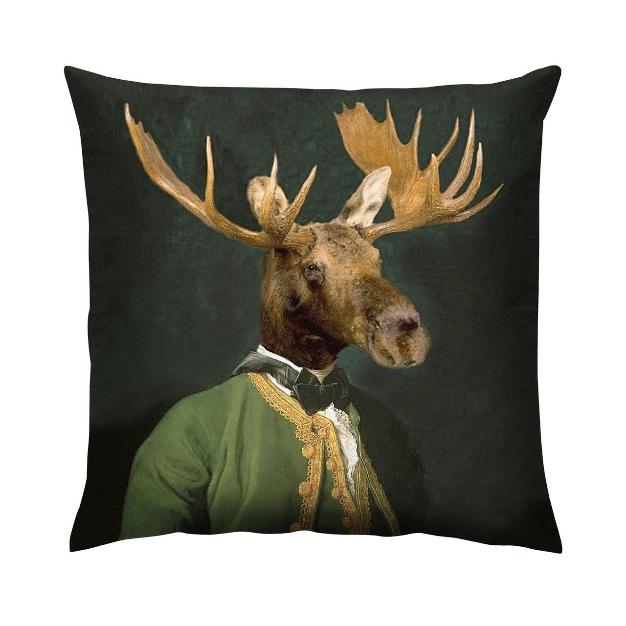 Mineheart Cushions Lord Montague Kissen 46x46 cm Elch Grün