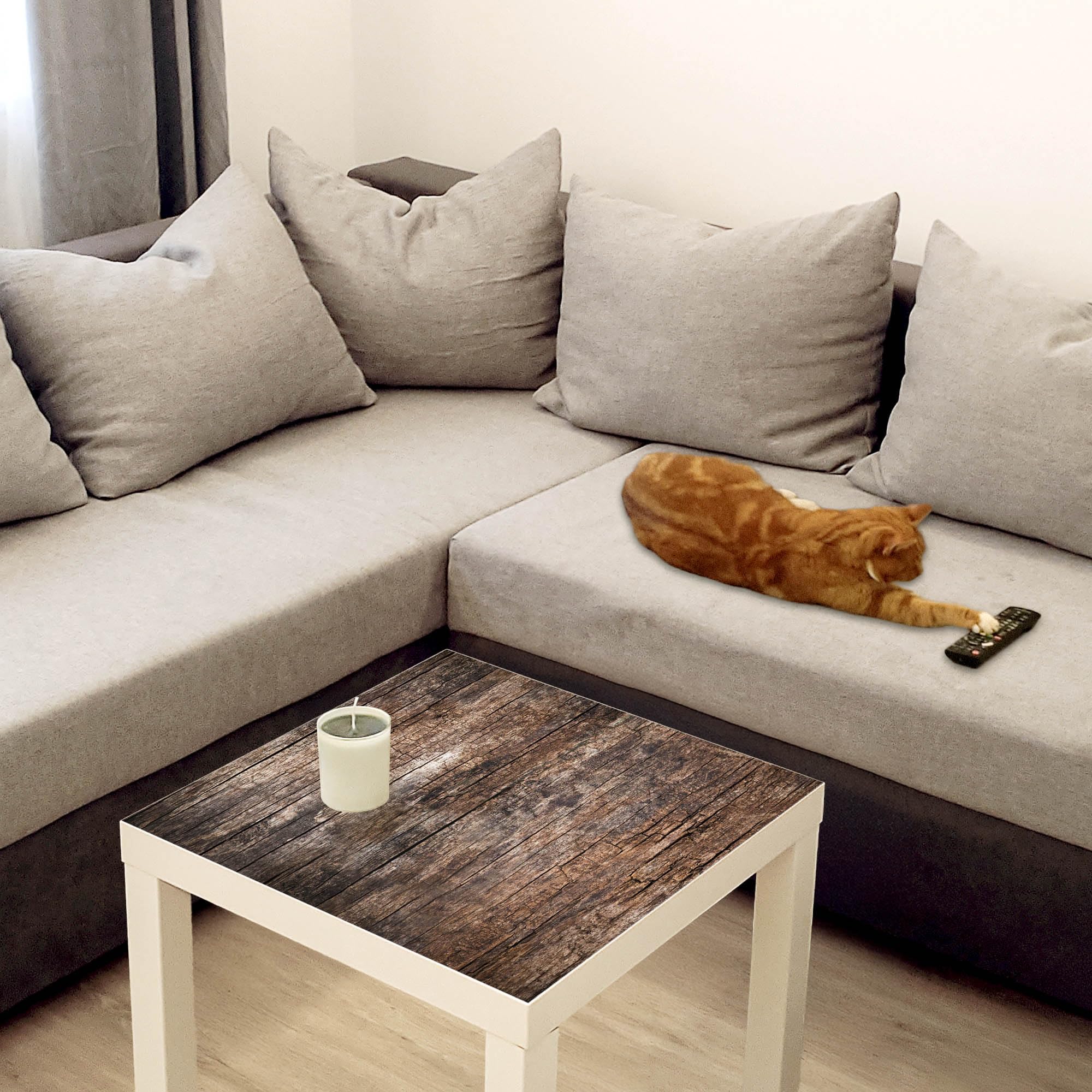 Banjado Möbelfolie Altes Holz Tischfolie 55x55 selbstklebend