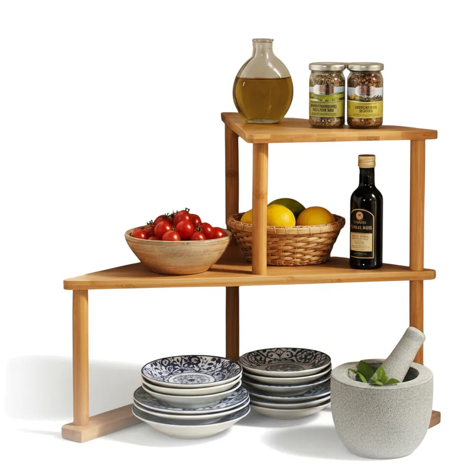 LS-LebenStil Küche & Haushalt Eckregal Holz 39x52cm Gewürzregal