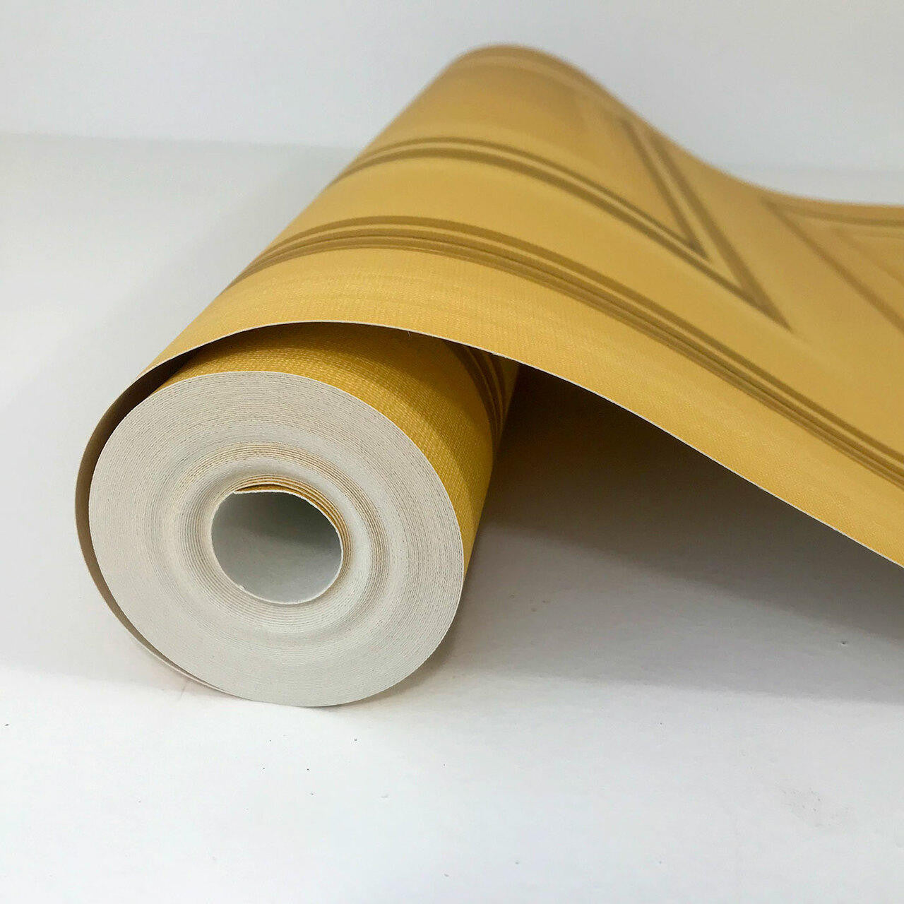 Mineheart Mustard Panelling Tapete Senfgelb Vinyl