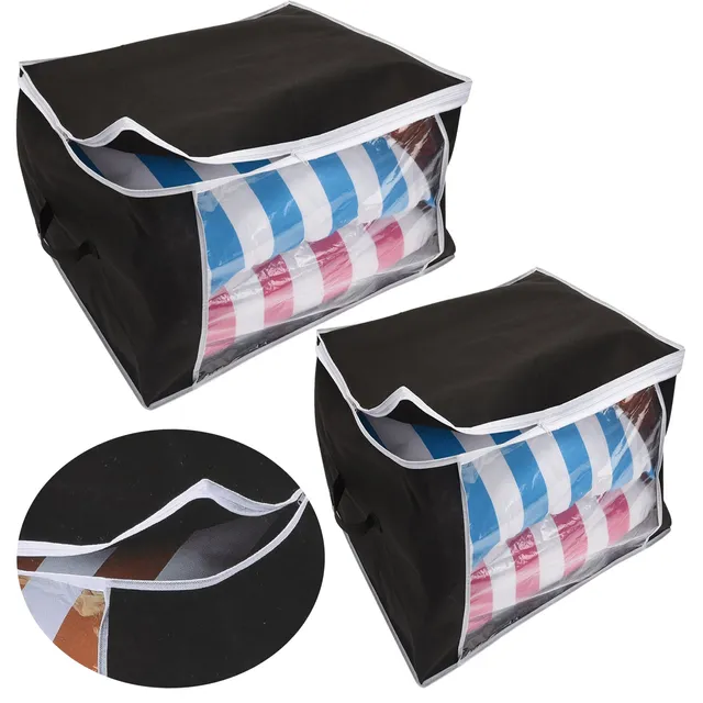 LS-LebenStil Unterbettkommode XL 60x35x40cm schwarz 2er Set