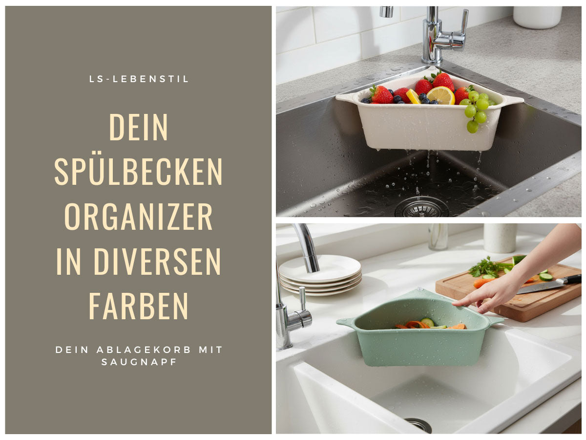 LS-LebenStil Spülbecken Organizer Dreieck Koralle 28cm