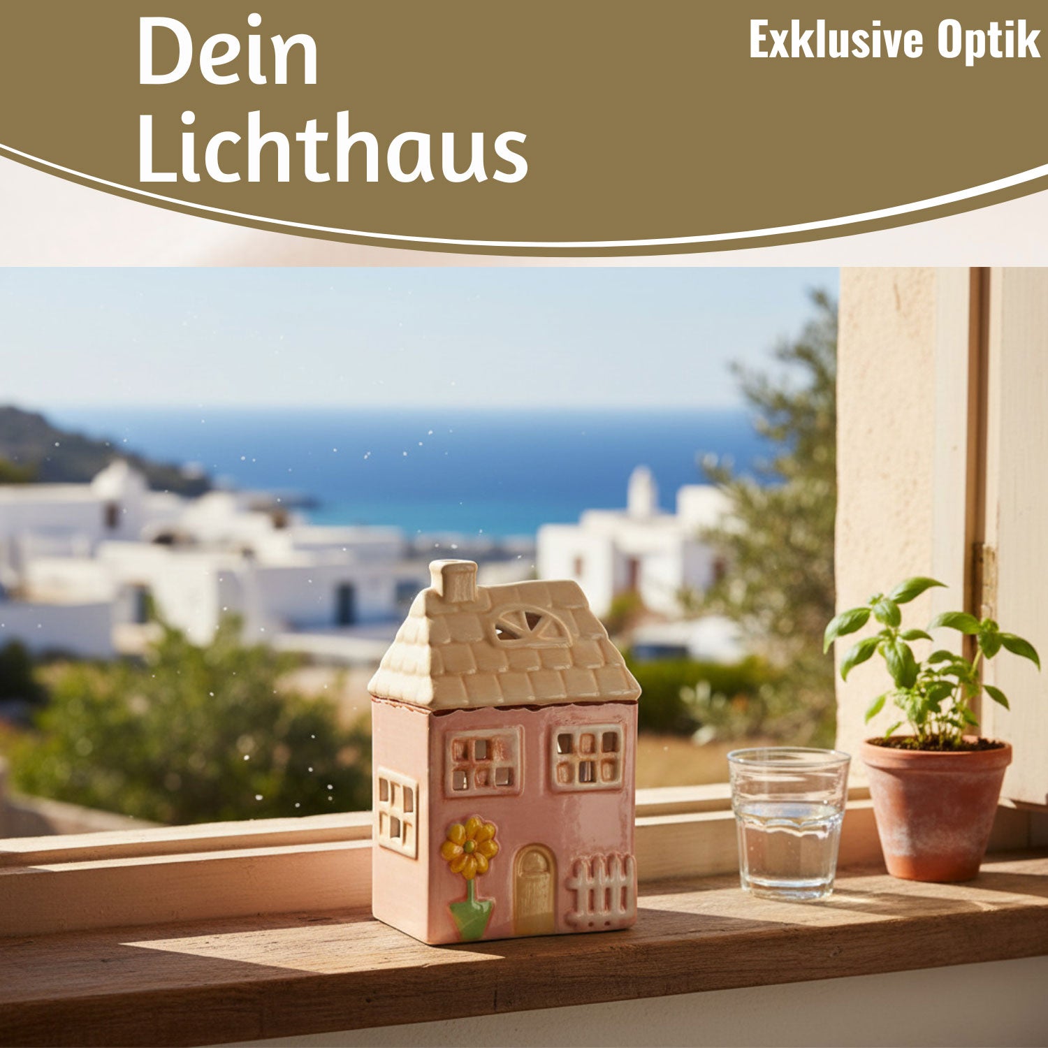 LS-LebenStil Möbel & Wohnen Nyhavn Lichthaus 19cm rosa Keramik
