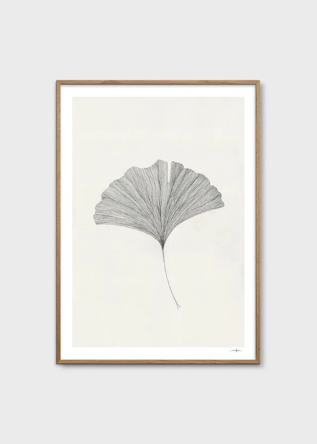 The Poster Club Ginkgo Leaf Poster 30x40 cm beige Botanik