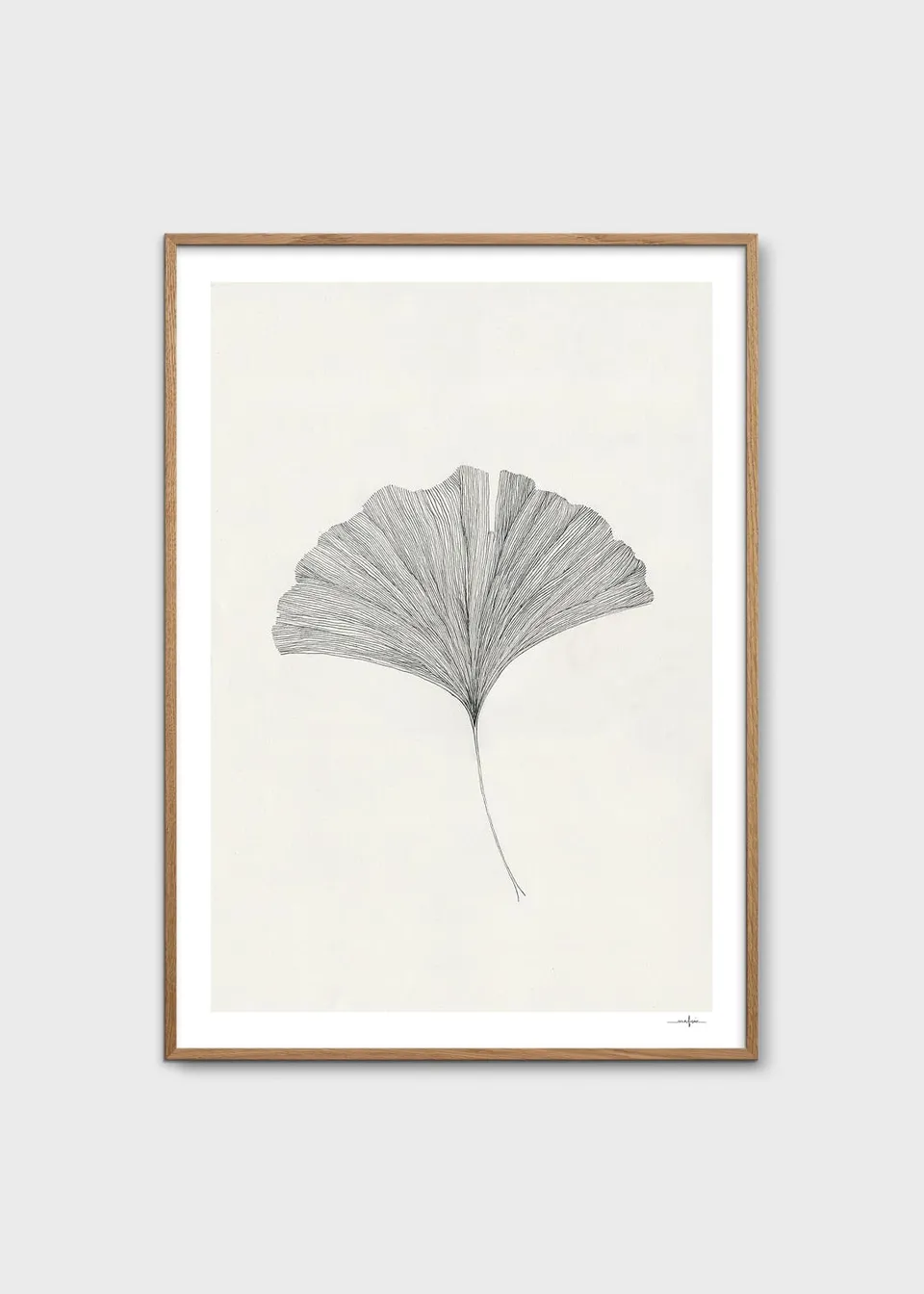 The Poster Club Ginkgo Leaf Poster 30x40 cm beige Botanik