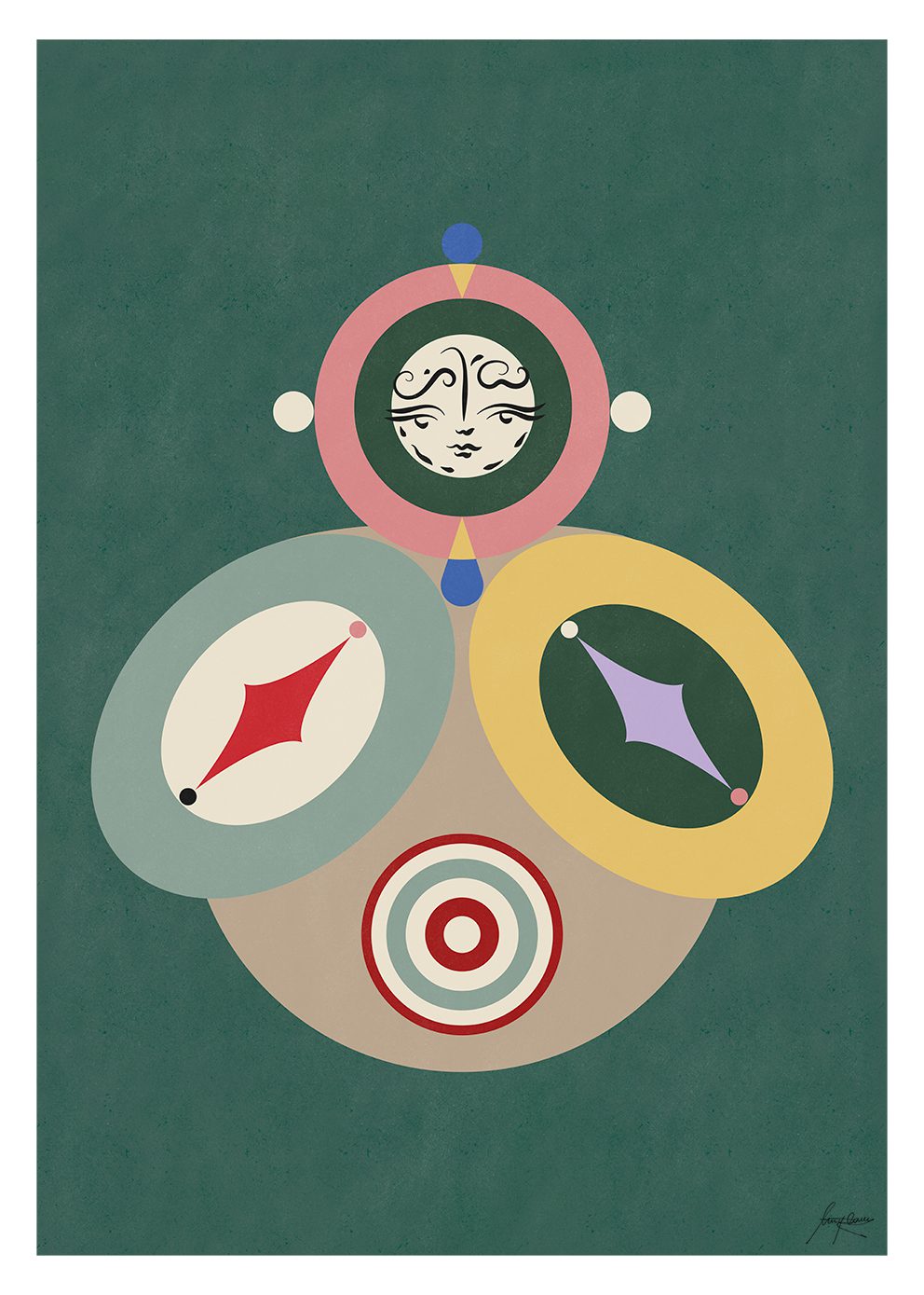 The Poster Club Art Prints Spica Poster A4 grün