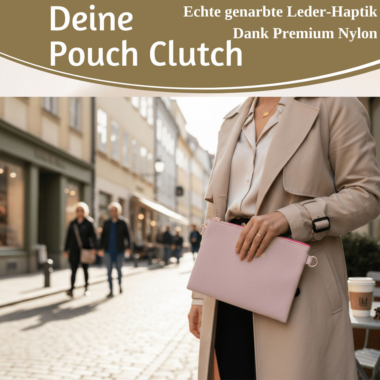 Mimi's Glow Lia Clutch Handtasche Rosa 22cm PU