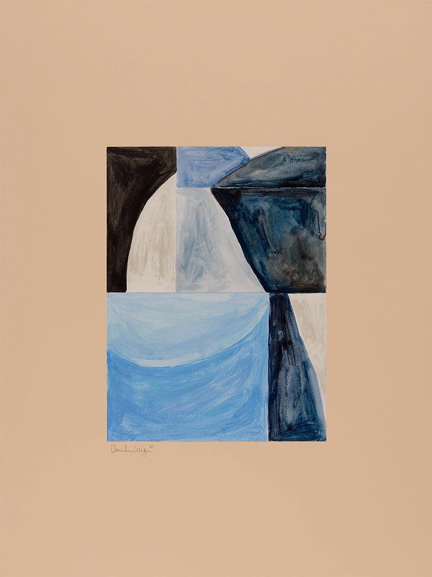 The Poster Club Art Prints Shapes 02 Poster 30x40 cm beige-blau