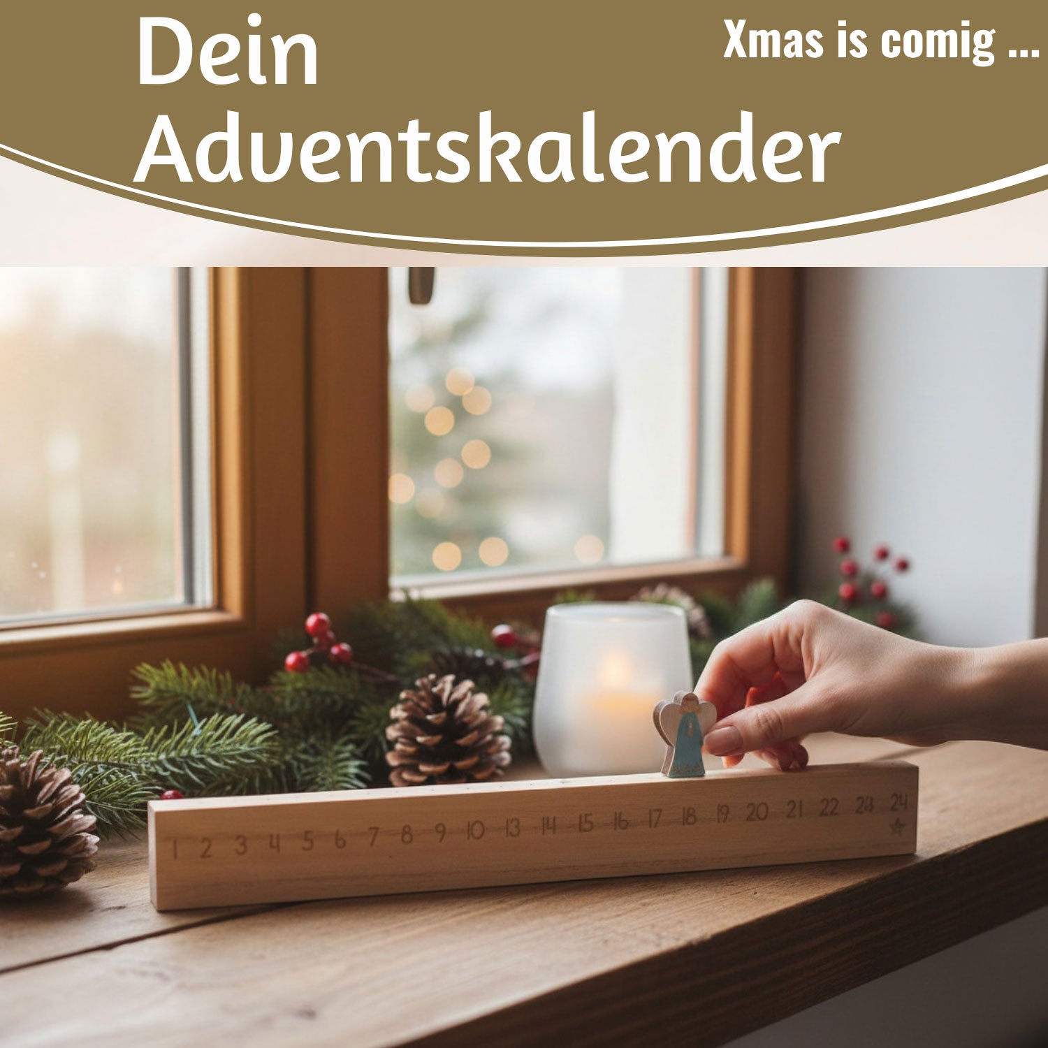 LS-LebenStil Möbel & Wohnen Engel Adventskalender Holz braun 50cm