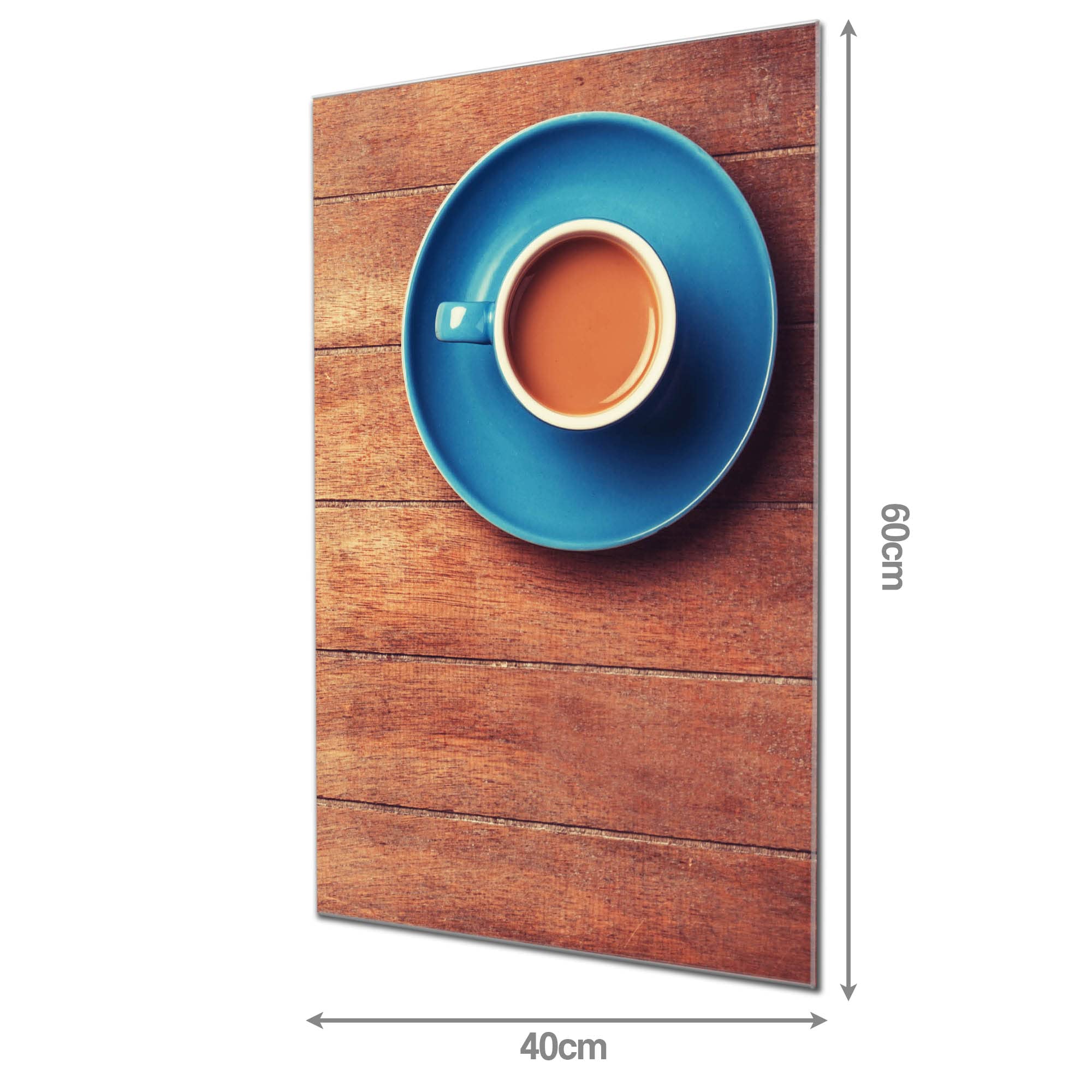 Banjado Magnettafel Blaue Tasse Glas 40x60 cm Küche