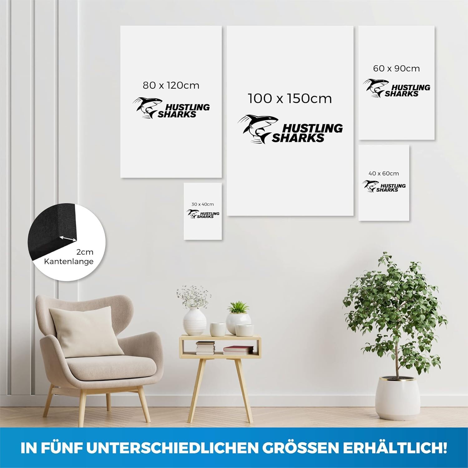 Hustling Sharks Wandbilder Brücke im urbanen Schatten Leinwand 105x70 cm