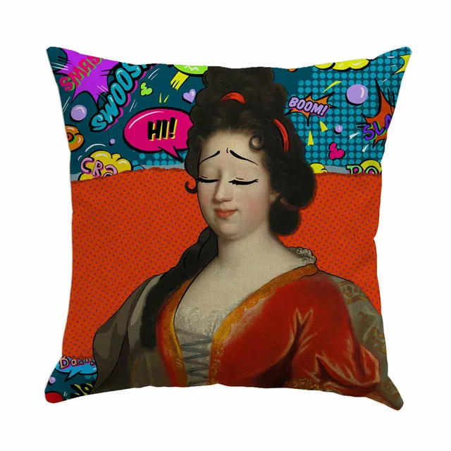 Mineheart Comic Strip Orange Lady Kissenbezug 45x45cm orange