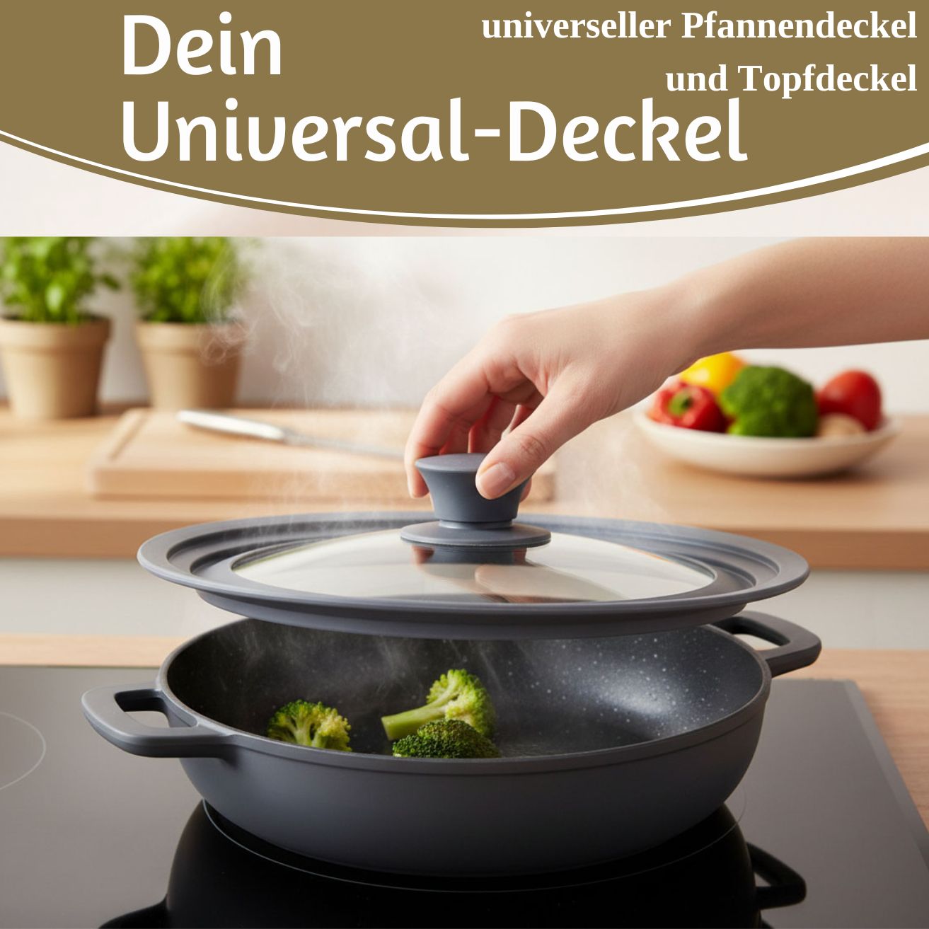 LS-LebenStil Küche & Haushalt Glasdeckel 24-28 cm Universal