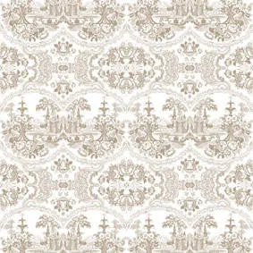 Mineheart Delft Baroque Tapete Beige 70cm x 10m Damast