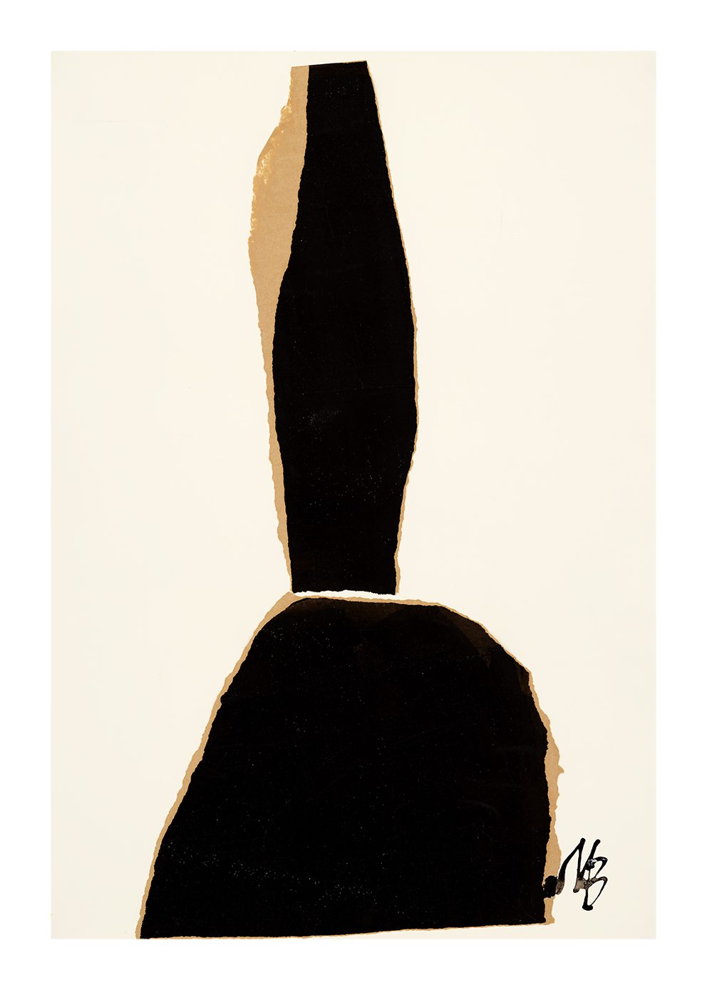 The Poster Club Striving Kunstdruck A4 beige-schwarz