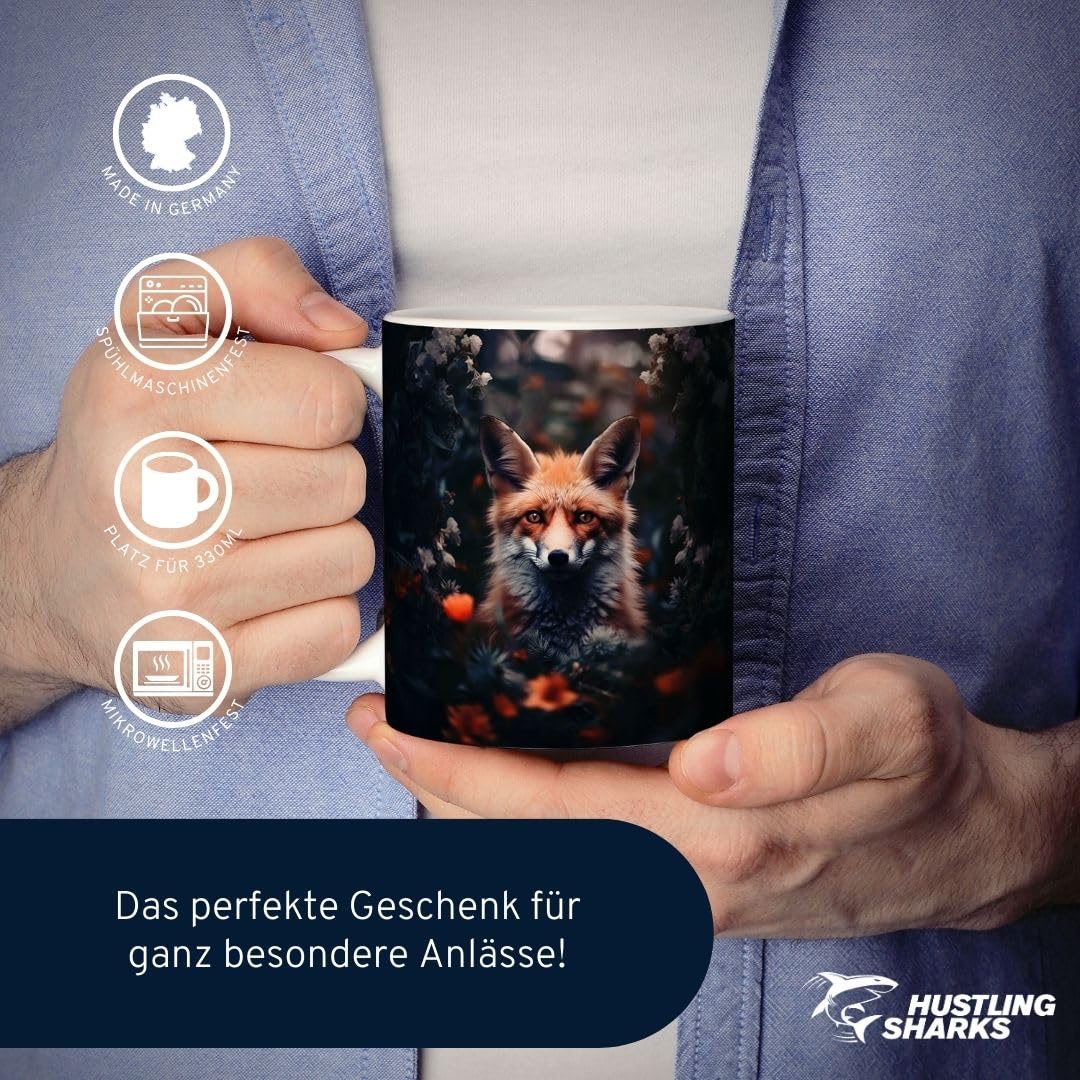 Hustling Sharks Tasse Der einsame Fuchs Kaffeetasse 330 ml