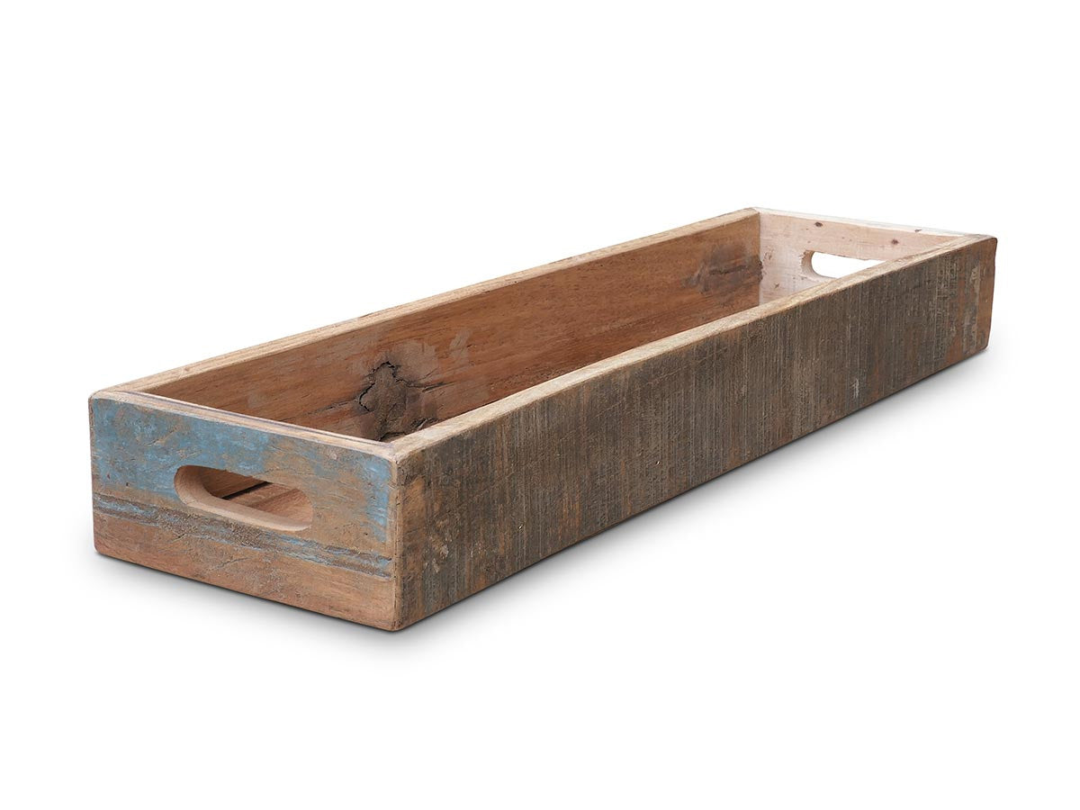 LS-LebenStil Unika XL Serviertablett Fundholz 61x17cm Braun Griffe