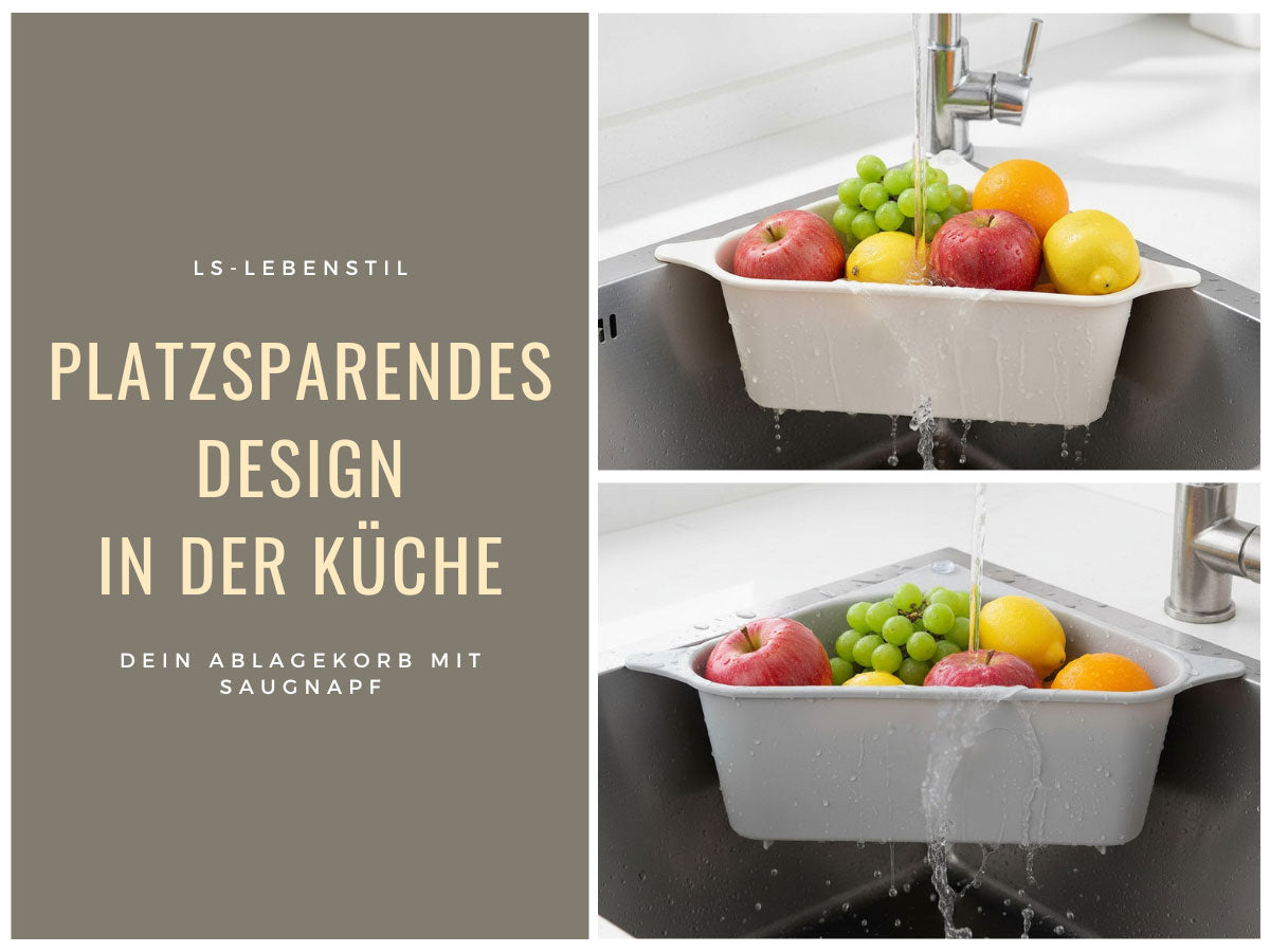 LS-LebenStil Spülbecken Organizer Dreieck Koralle 28cm