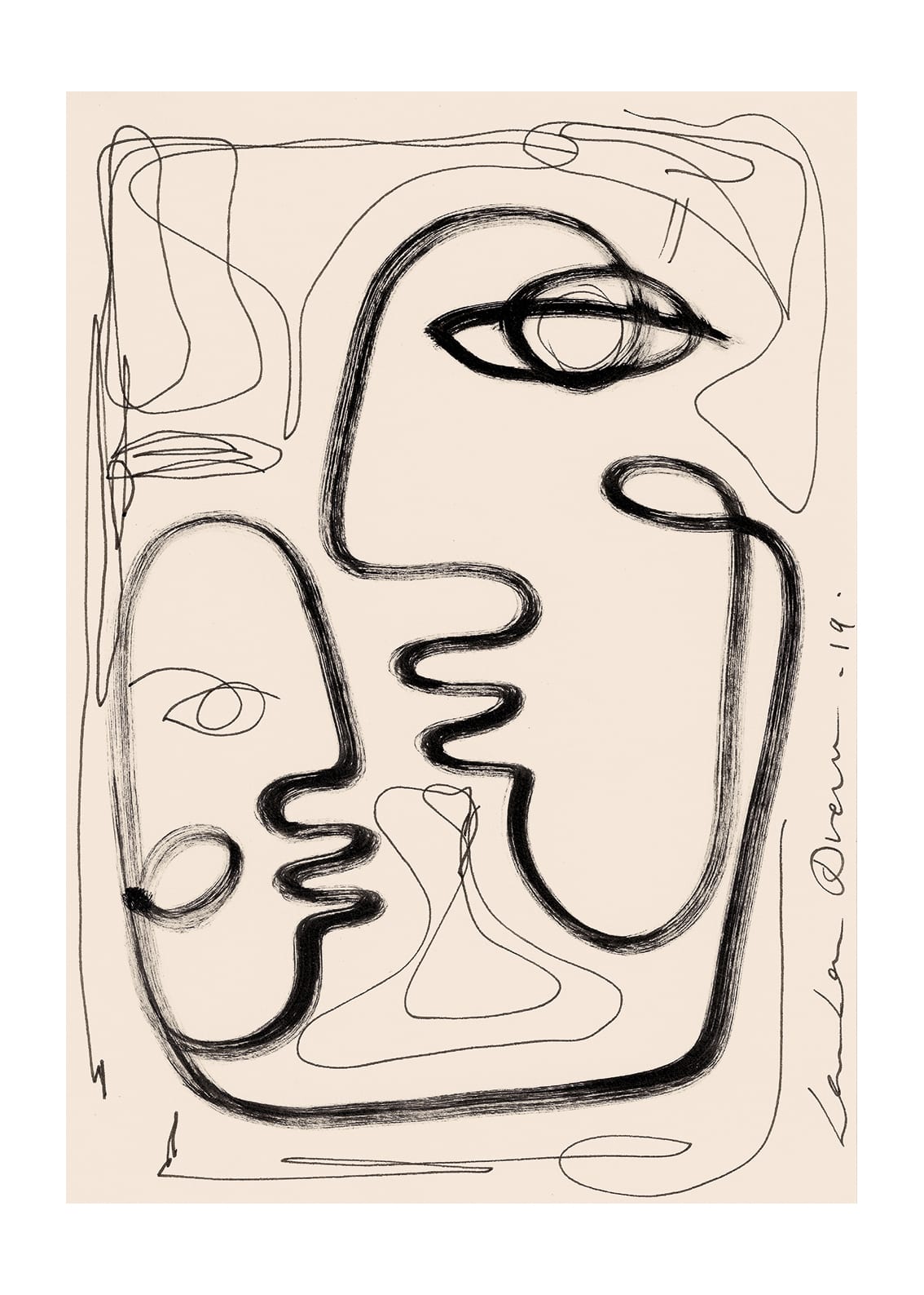 The Poster Club Art Prints Tribu 03 Poster 50x70 cm beige