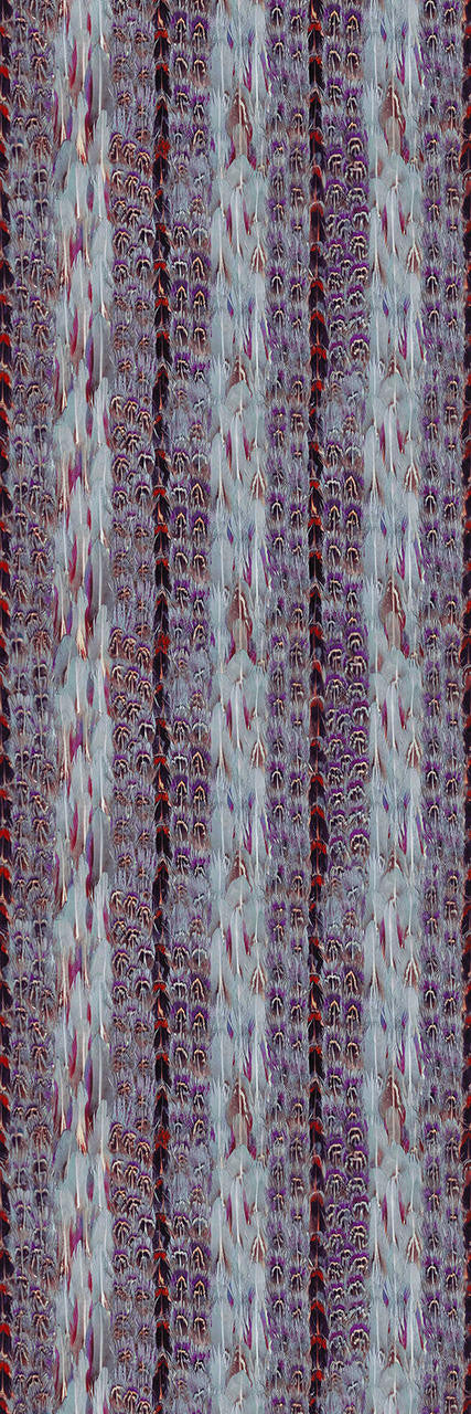 Mineheart Wallpaper Tropical Feathers Tapete Lila Rot A3 Muster