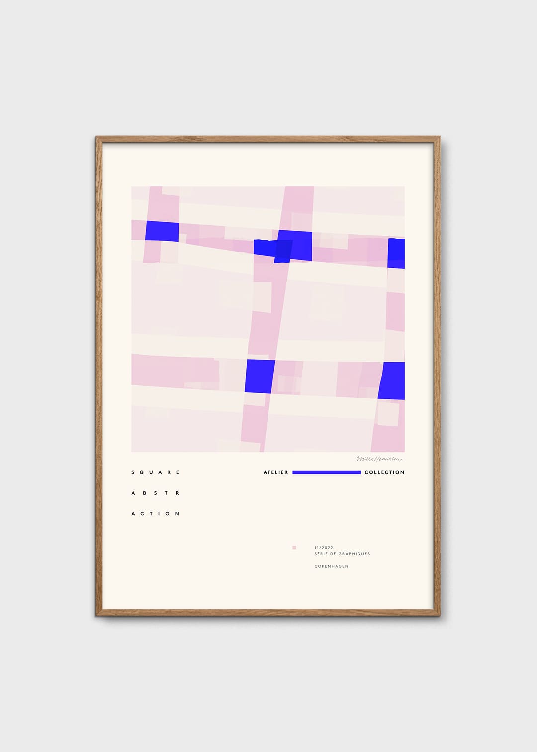 The Poster Club Art Prints Square Abstraction Poster 50x70 blau