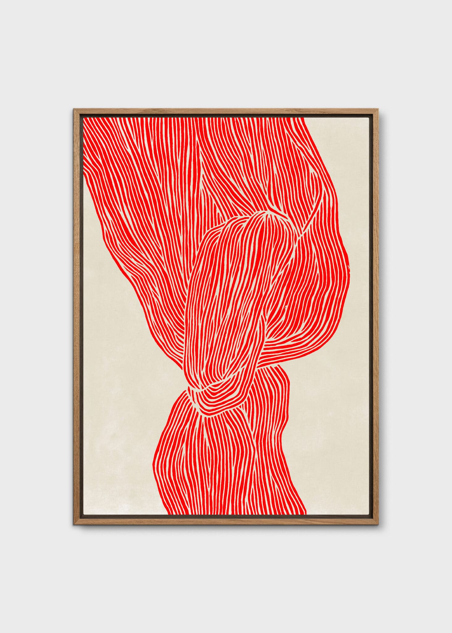 The Poster Club The Line Red Leinwand 30x40 beige