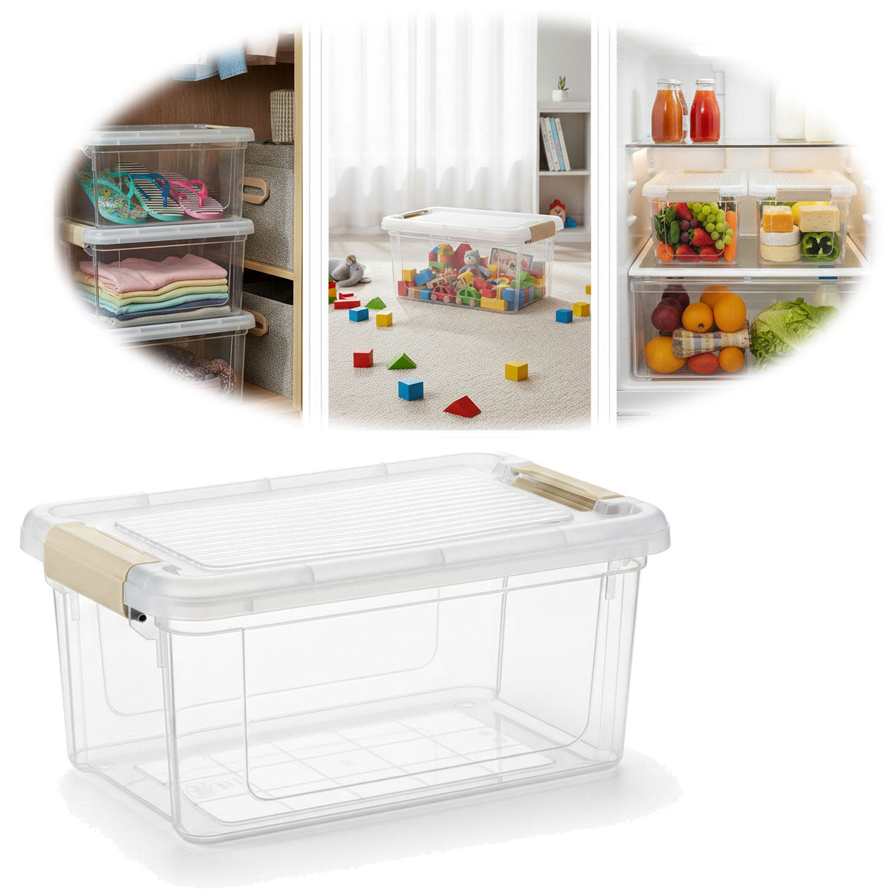 LS-LebenStil Möbel & Wohnen Stapelbox 5L Transparent