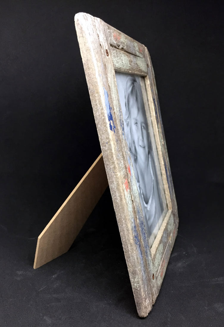 LS-LebenStil Vintage Bilderrahmen 10x15cm grau blau Holz