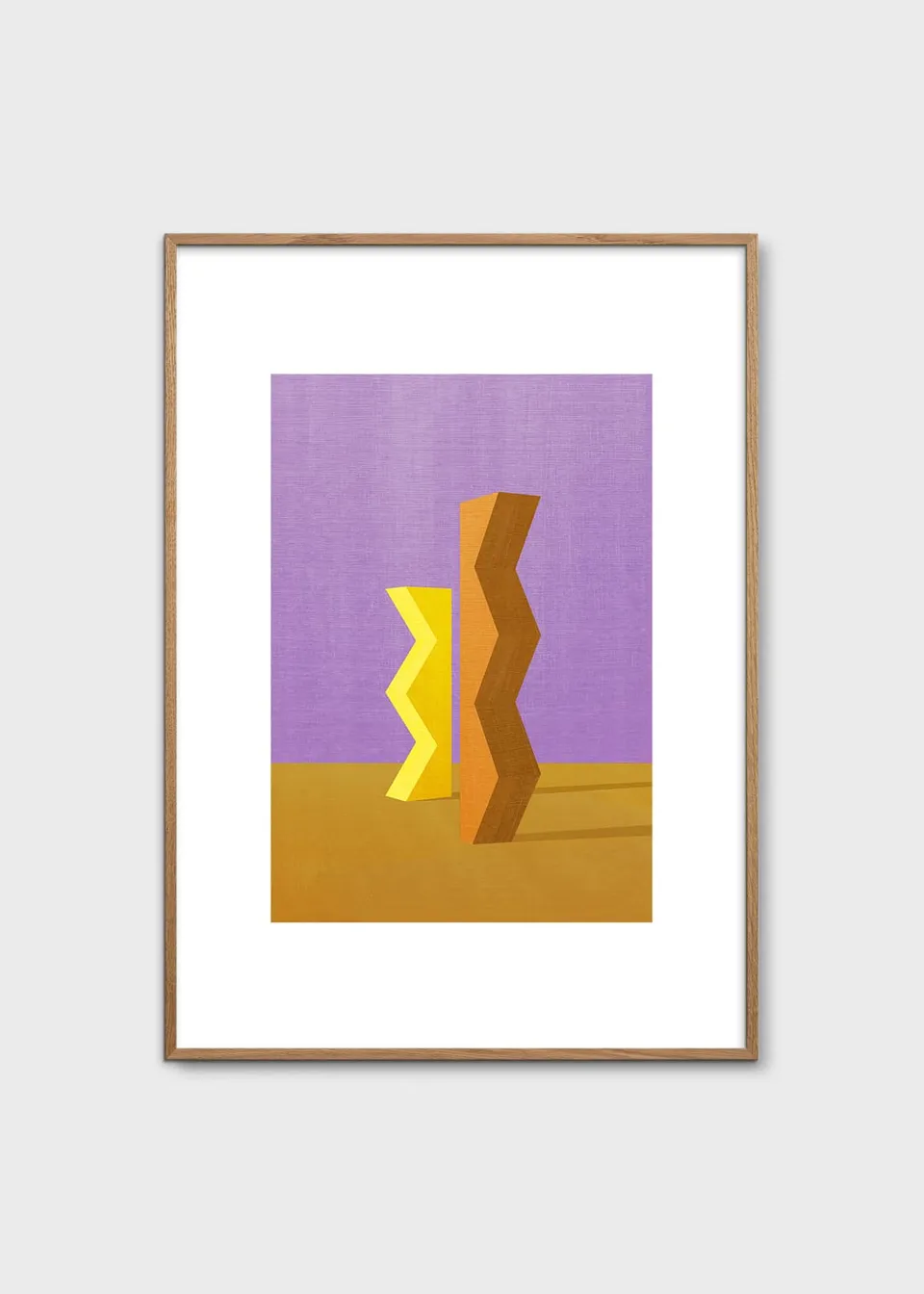 The Poster Club Art Prints Zigzag Poster 30x40 cm lila-gelb