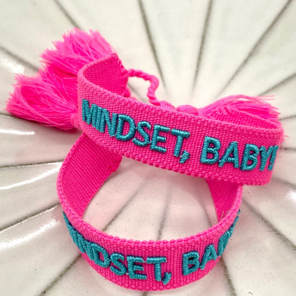 LS-LebenStil Mindset Statement Armband Baby Pink Türkis