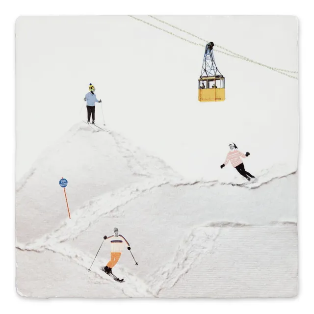 Storytiles Delft Blue Wintersport Wandfliese S 10x10 cm Ski